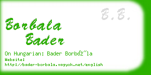 borbala bader business card